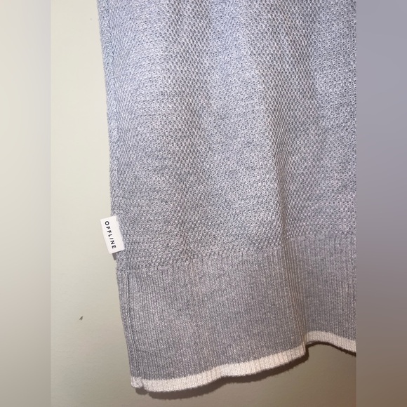 Aerie Offline Gray Knit Sweater Vest Button Front Small | NWT - Picture 6 of 8